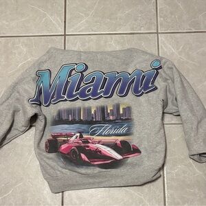 PacSun Formula 1 Logo Crewneck Sweatshirt - Light Gray with Red Accent